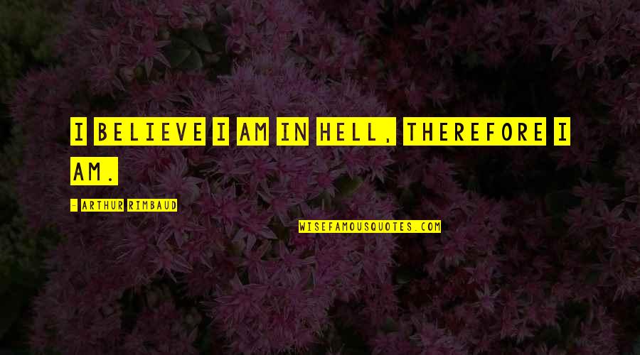 Areia Vermelha Quotes By Arthur Rimbaud: I believe I am in Hell, therefore I Areia Vermelha Quotes By Arthur Rimbaud: I believe I am in Hell, therefore I