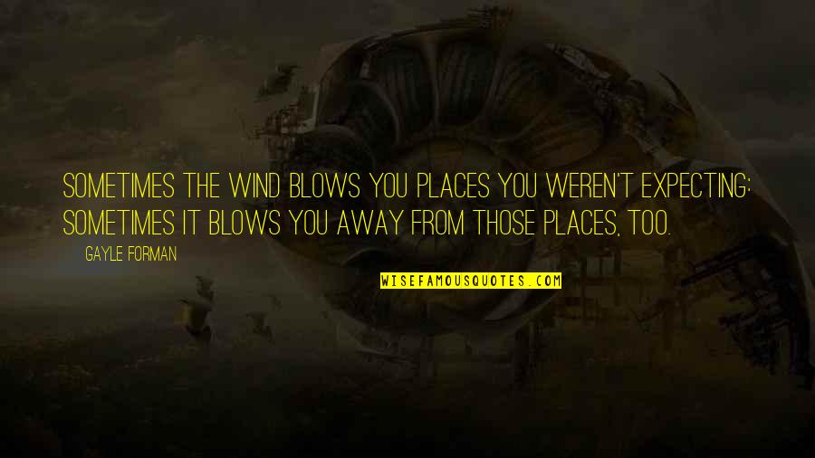 Aretine Quotes By Gayle Forman: Sometimes the wind blows you places you weren't