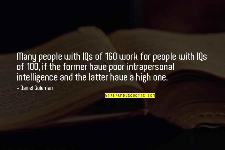 Arezu Haghighi Quotes By Daniel Goleman: Many people with IQs of 160 work for