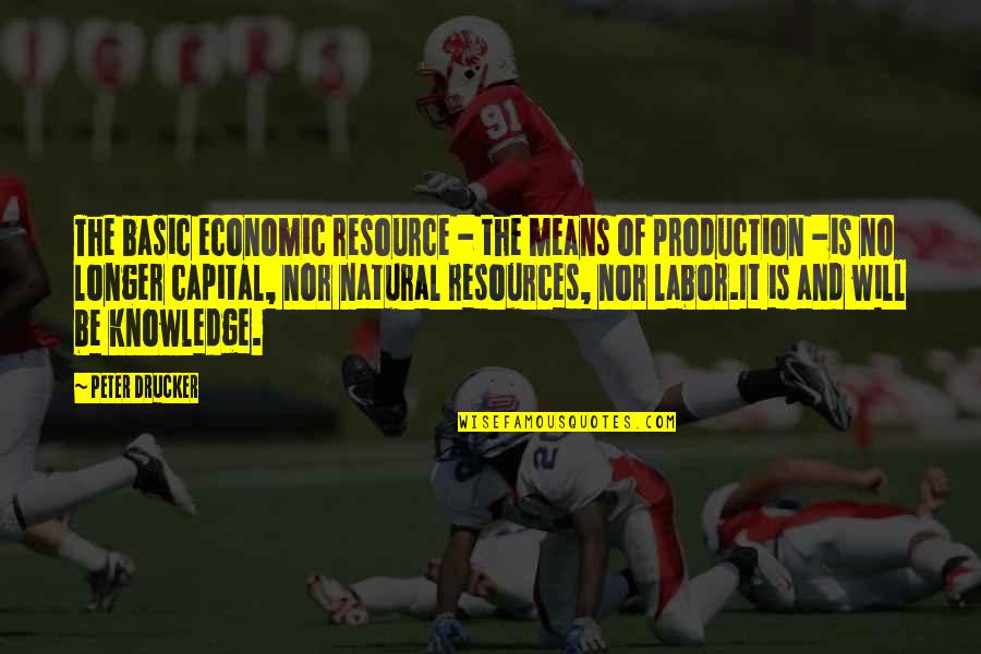 Argenon Quotes By Peter Drucker: The basic economic resource - the means of