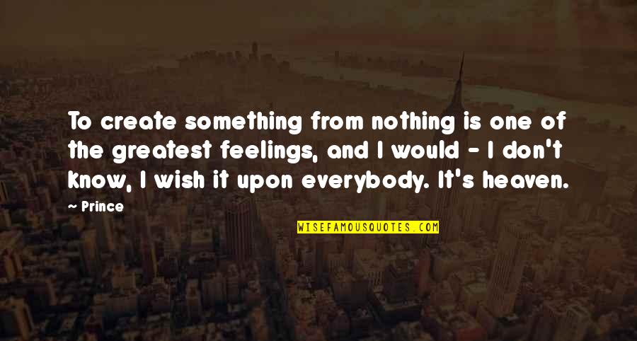 Argov Counties Quotes By Prince: To create something from nothing is one of Argov Counties Quotes By Prince: To create something from nothing is one of