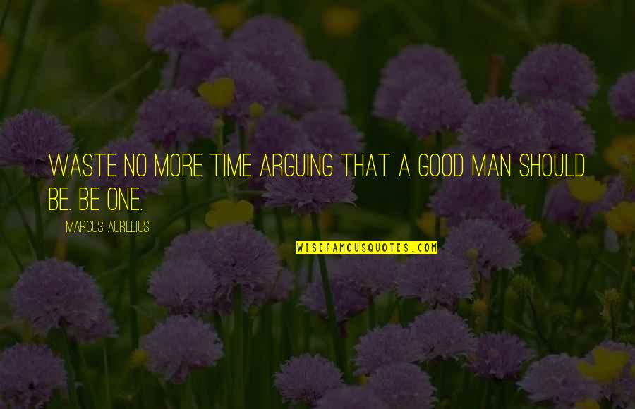 Arguing Quotes By Marcus Aurelius: Waste no more time arguing that a good