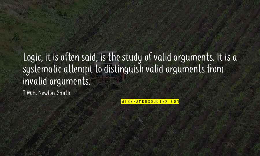 Argumentation Quotes By W.H. Newton-Smith: Logic, it is often said, is the study