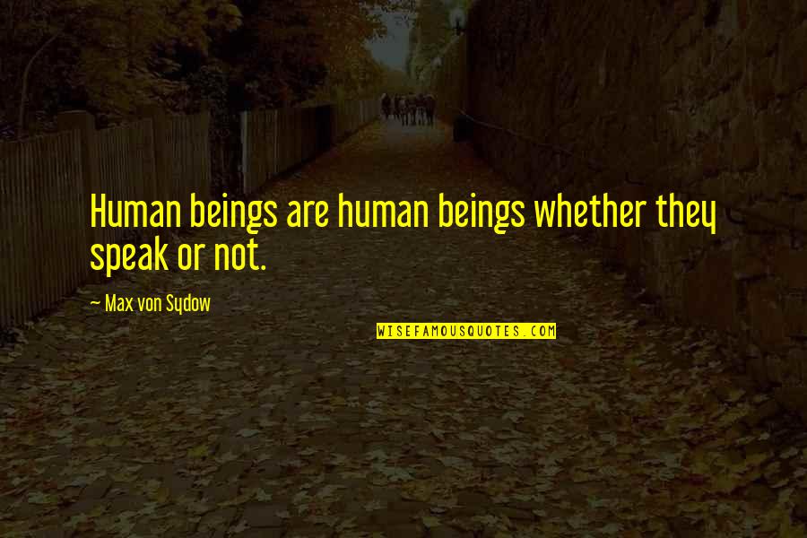 Argyris And Schon Quotes By Max Von Sydow: Human beings are human beings whether they speak