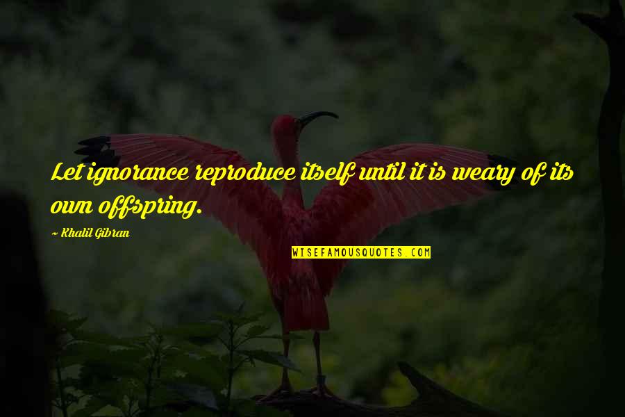 Arham Sadr Quotes By Khalil Gibran: Let ignorance reproduce itself until it is weary