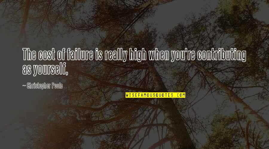 Arhat Hara Ate Quotes By Christopher Poole: The cost of failure is really high when