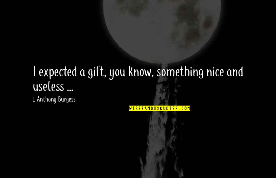Aria Montgomery And Ezra Fitz Quotes By Anthony Burgess: I expected a gift, you know, something nice Aria Montgomery And Ezra Fitz Quotes By Anthony Burgess: I expected a gift, you know, something nice