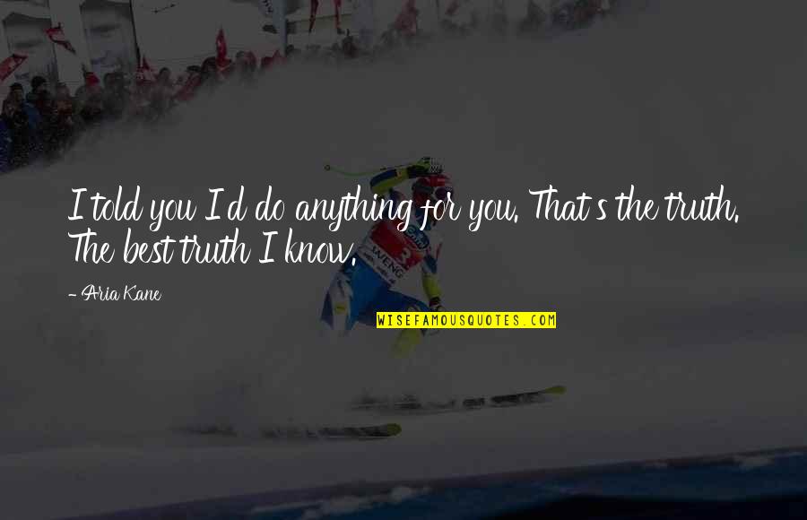 Aria Quotes By Aria Kane: I told you I'd do anything for you.