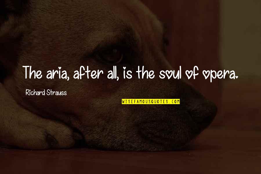 Aria Quotes By Richard Strauss: The aria, after all, is the soul of Aria Quotes By Richard Strauss: The aria, after all, is the soul of