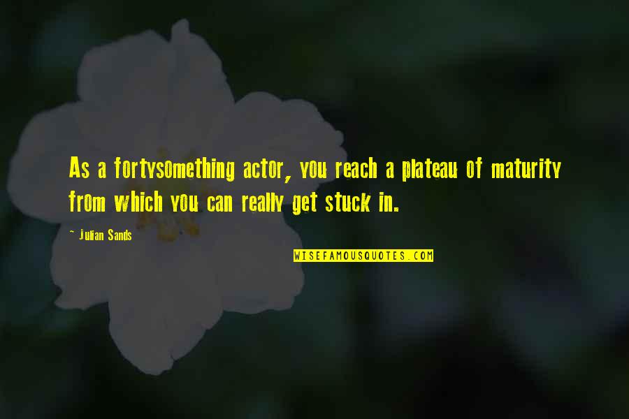 Arianit Shehu Quotes By Julian Sands: As a fortysomething actor, you reach a plateau Arianit Shehu Quotes By Julian Sands: As a fortysomething actor, you reach a plateau