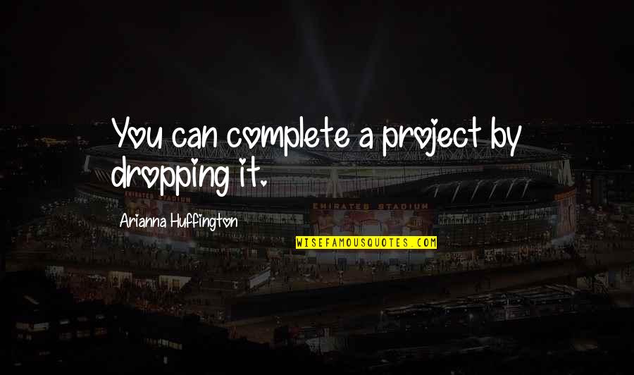 Arianna's Quotes By Arianna Huffington: You can complete a project by dropping it.