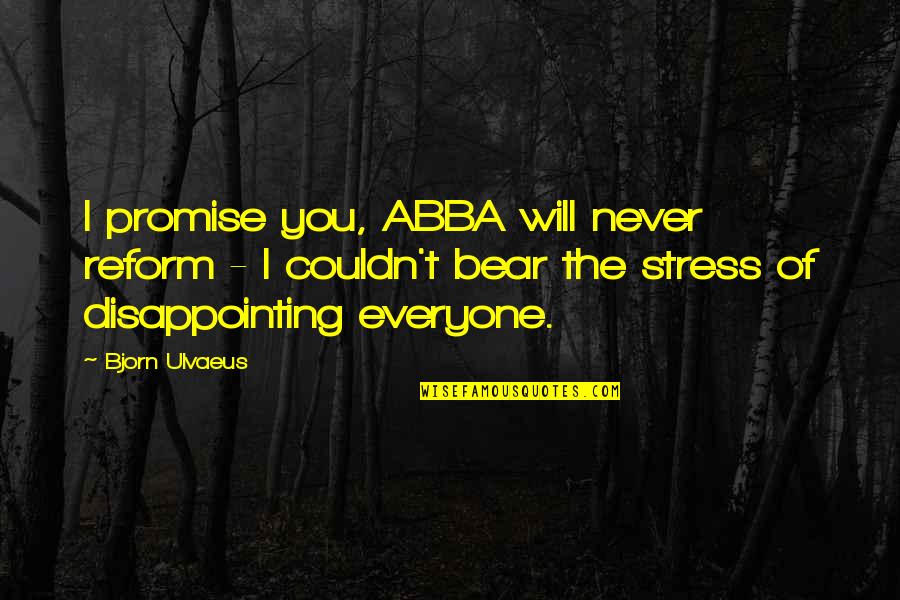 Arief Didu Quotes By Bjorn Ulvaeus: I promise you, ABBA will never reform - Arief Didu Quotes By Bjorn Ulvaeus: I promise you, ABBA will never reform -