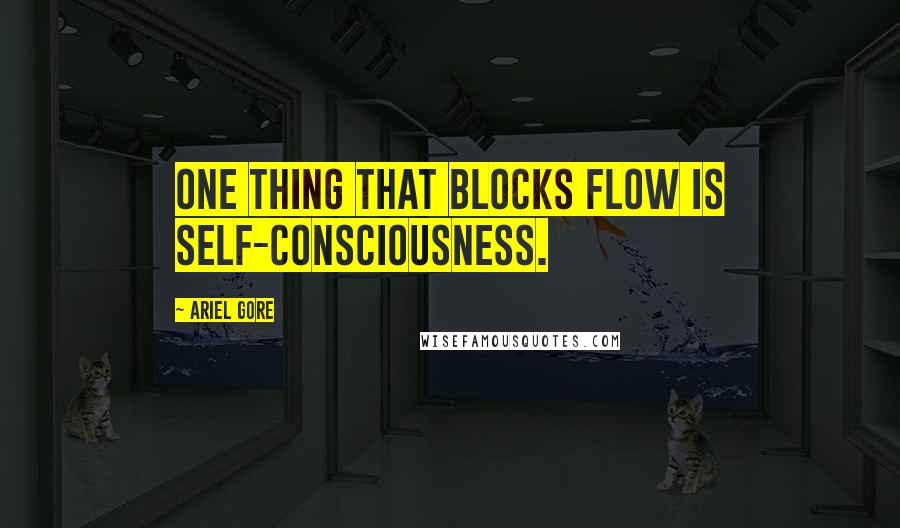 Ariel Gore quotes: One thing that blocks flow is self-consciousness.