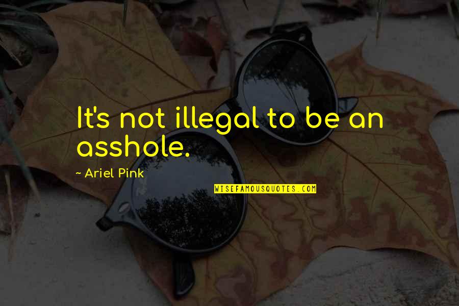 Ariel Quotes By Ariel Pink: It's not illegal to be an asshole.