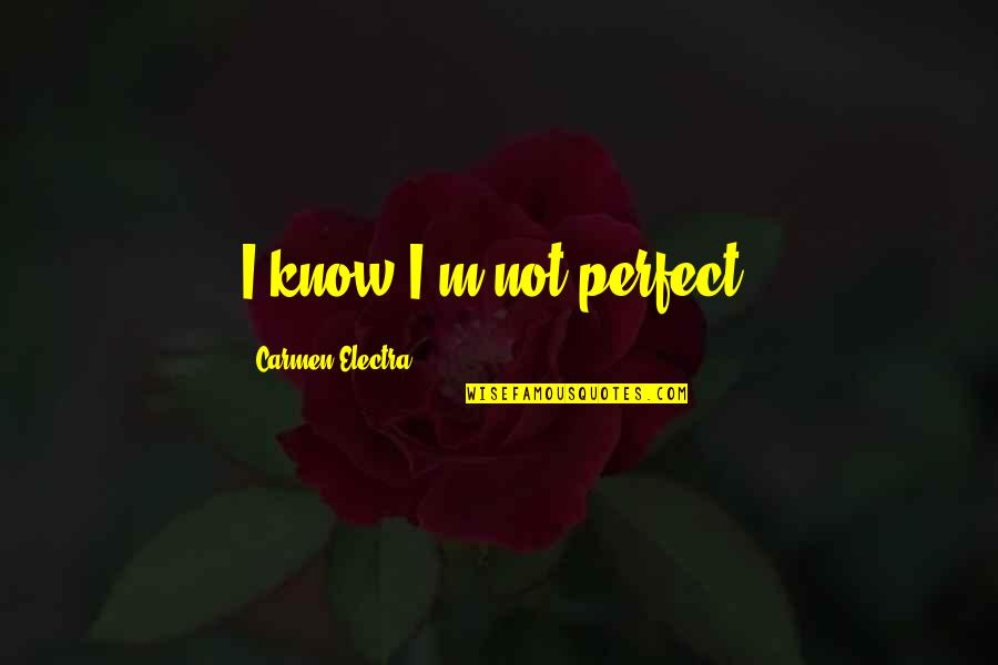 Ariel's Songs And Quotes By Carmen Electra: I know I'm not perfect.