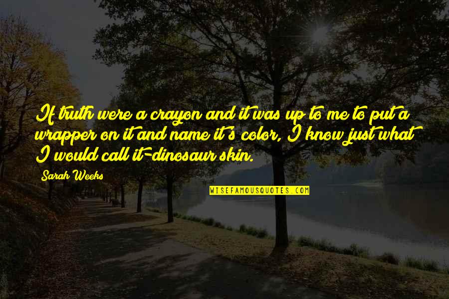 Aries And Libra Love Quotes By Sarah Weeks: If truth were a crayon and it was