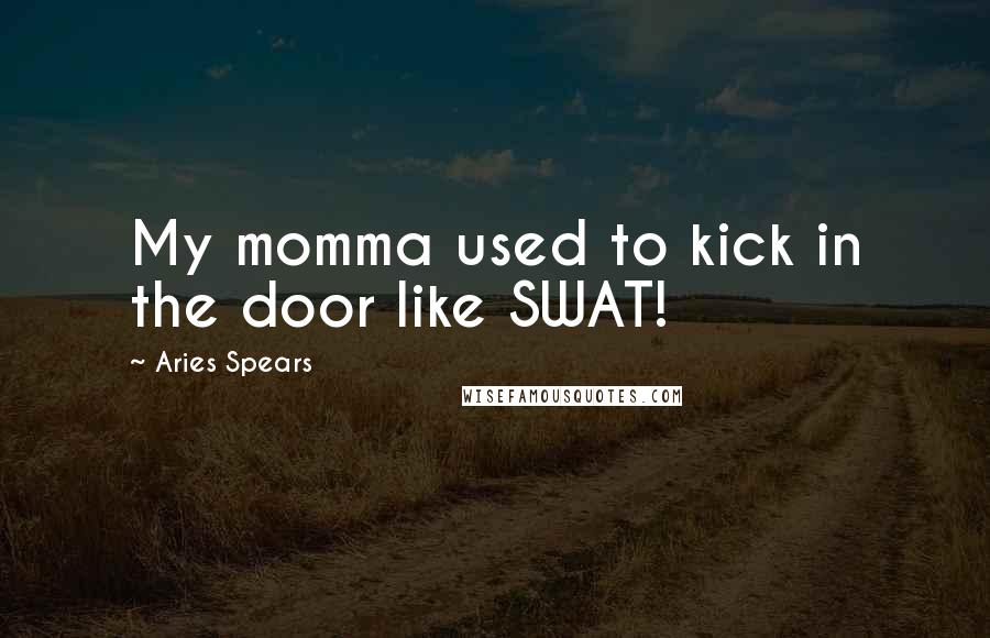 Aries Spears quotes: My momma used to kick in the door like SWAT!