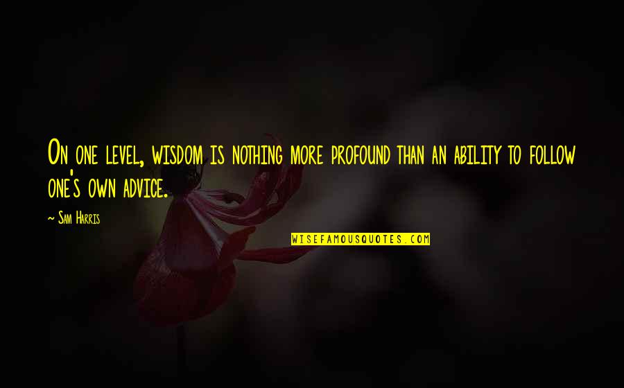 Arisara Thongborisuts Birthplace Quotes By Sam Harris: On one level, wisdom is nothing more profound Arisara Thongborisuts Birthplace Quotes By Sam Harris: On one level, wisdom is nothing more profound