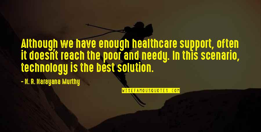 Arise Company Quotes By N. R. Narayana Murthy: Although we have enough healthcare support, often it