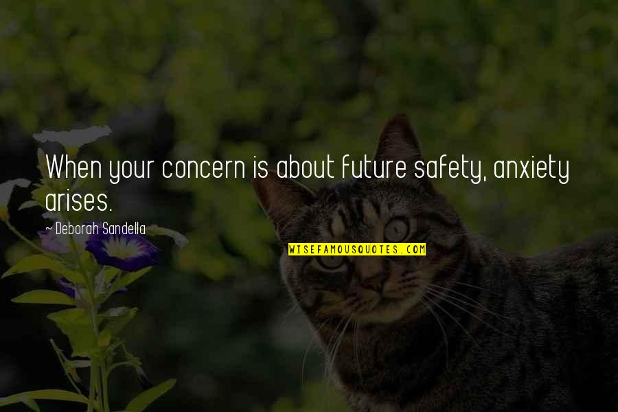 Arises Quotes By Deborah Sandella: When your concern is about future safety, anxiety