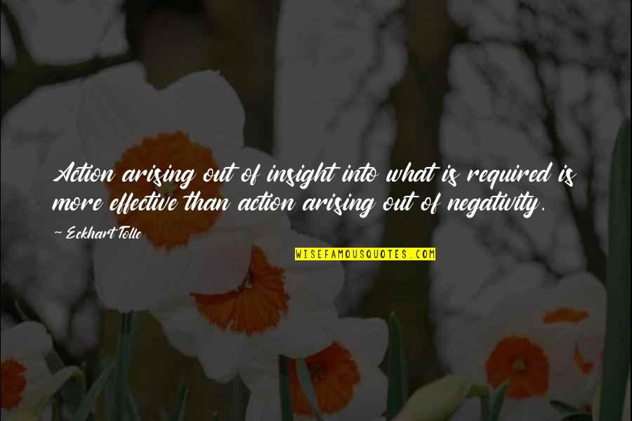 Arising Quotes By Eckhart Tolle: Action arising out of insight into what is Arising Quotes By Eckhart Tolle: Action arising out of insight into what is