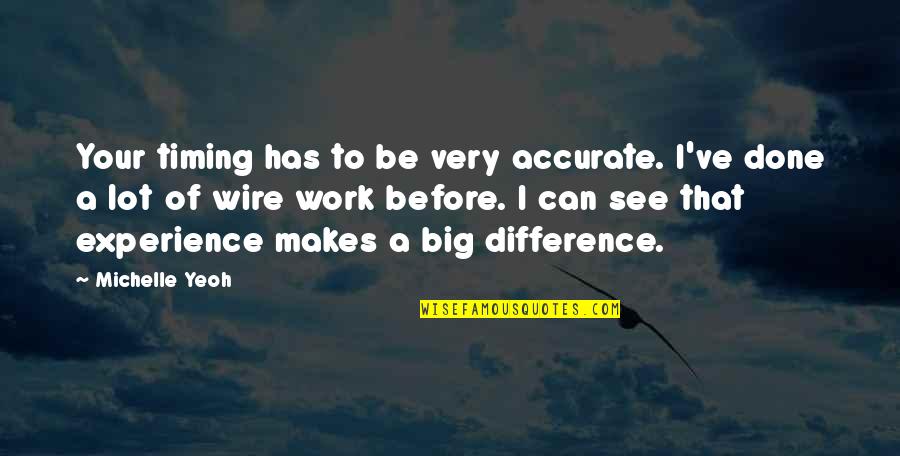 Arisingstar Quotes By Michelle Yeoh: Your timing has to be very accurate. I've