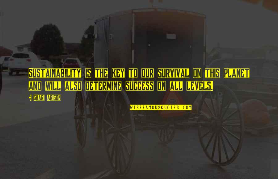 Arison Quotes By Shari Arison: Sustainability is the key to our survival on Arison Quotes By Shari Arison: Sustainability is the key to our survival on