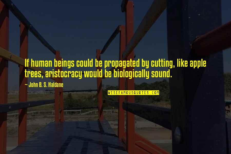 Aristocracy's Quotes By John B. S. Haldane: If human beings could be propagated by cutting, Aristocracy's Quotes By John B. S. Haldane: If human beings could be propagated by cutting,