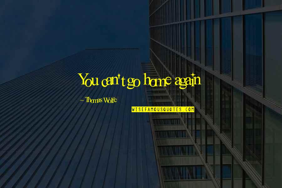 Aristomenis Giannopoulos Quotes By Thomas Wolfe: You can't go home again Aristomenis Giannopoulos Quotes By Thomas Wolfe: You can't go home again