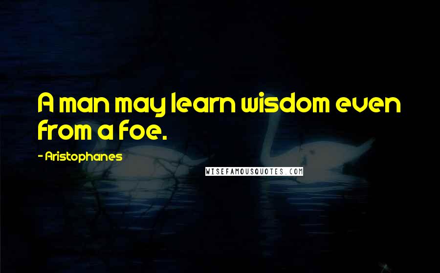 Aristophanes quotes: A man may learn wisdom even from a foe.