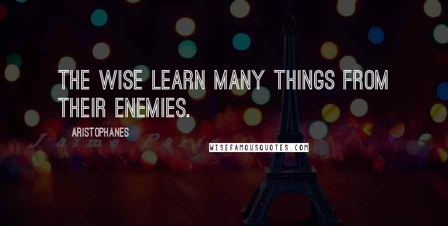 Aristophanes quotes: The wise learn many things from their enemies.