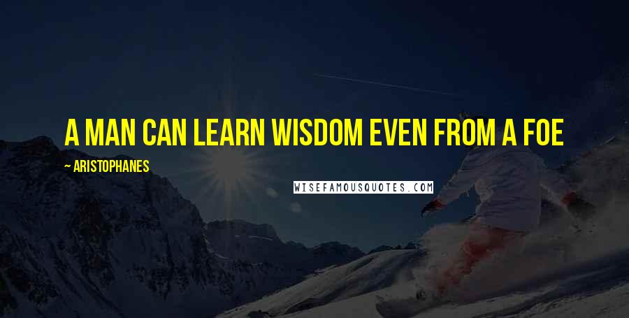 Aristophanes quotes: A man can learn wisdom even from a foe