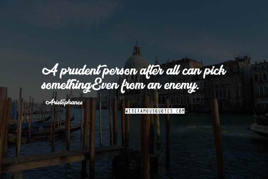 Aristophanes quotes: A prudent person after all can pick somethingEven from an enemy. Aristophanes quotes: A prudent person after all can pick somethingEven from an enemy.