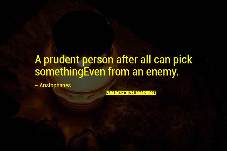 Aristophanes Quotes By Aristophanes: A prudent person after all can pick somethingEven