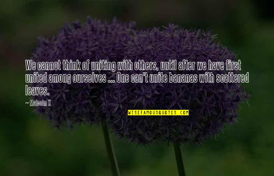 Aristotle Middle Class Quotes By Malcolm X: We cannot think of uniting with others, until