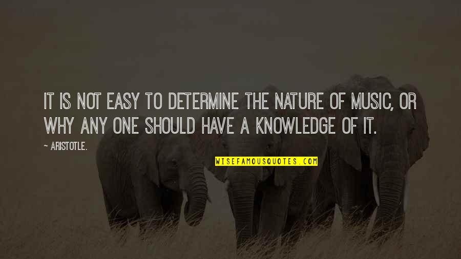 Aristotle Music Quotes By Aristotle.: It is not easy to determine the nature