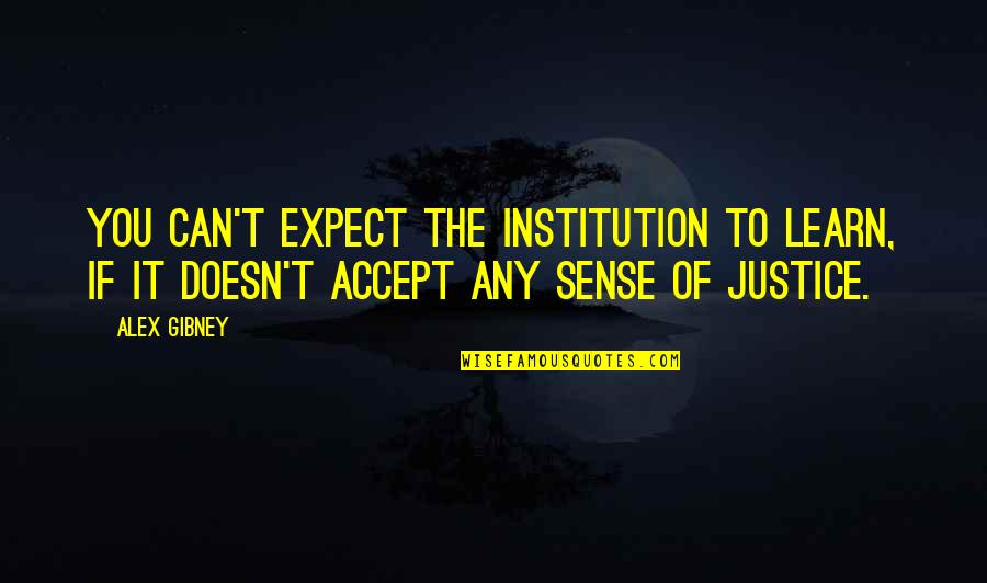 Aristotle Onassis Wise Quotes By Alex Gibney: You can't expect the institution to learn, if