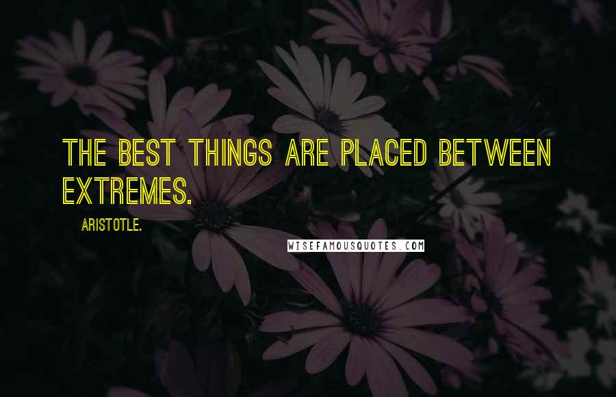 Aristotle. quotes: The best things are placed between extremes.