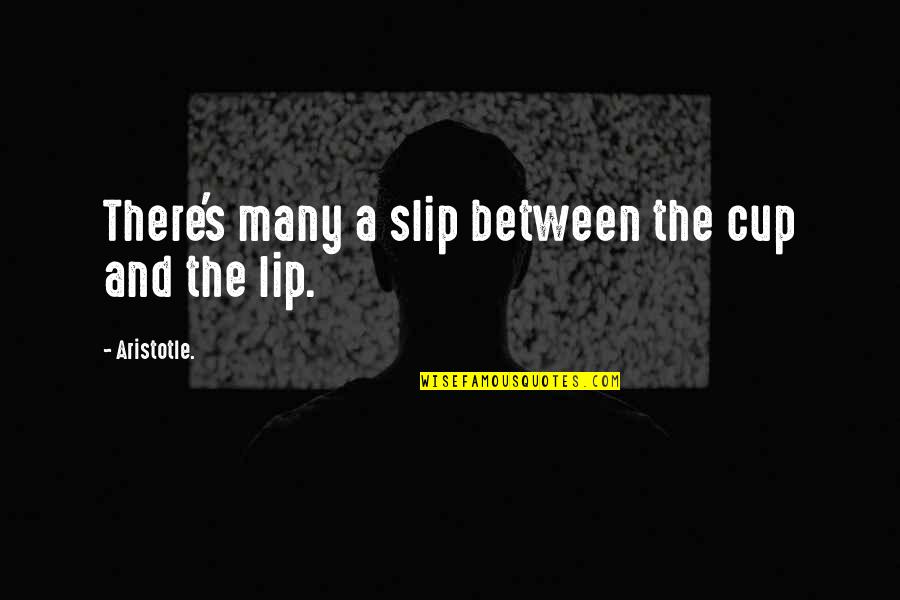 Aristotle's Quotes By Aristotle.: There's many a slip between the cup and