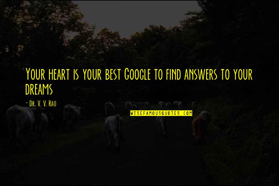 Aritana A Fazenda Quotes By Dr. V. V. Rao: Your heart is your best Google to find