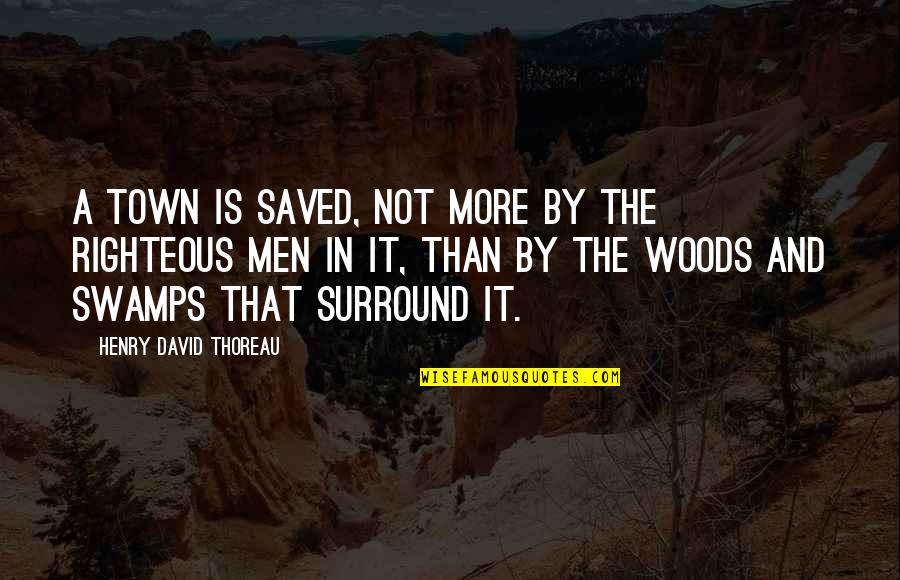 Ariza Quotes By Henry David Thoreau: A town is saved, not more by the