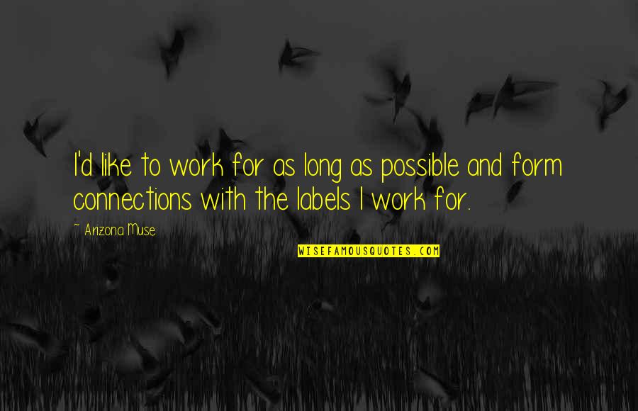 Arizona Quotes By Arizona Muse: I'd like to work for as long as