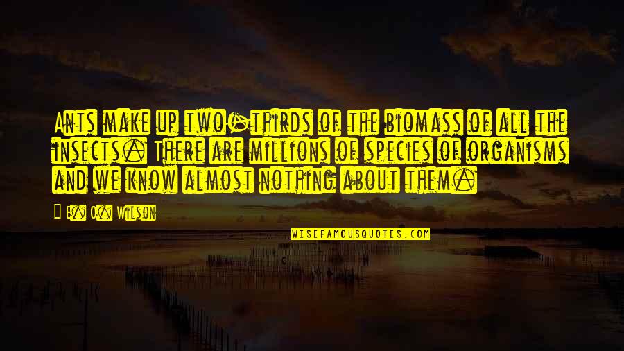 Arkhim D Sz Lete Quotes By E. O. Wilson: Ants make up two-thirds of the biomass of