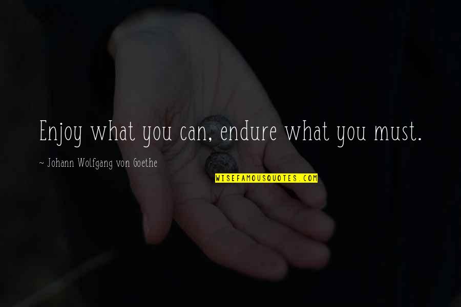 Arkhim D Sz Lete Quotes By Johann Wolfgang Von Goethe: Enjoy what you can, endure what you must. Arkhim D Sz Lete Quotes By Johann Wolfgang Von Goethe: Enjoy what you can, endure what you must.