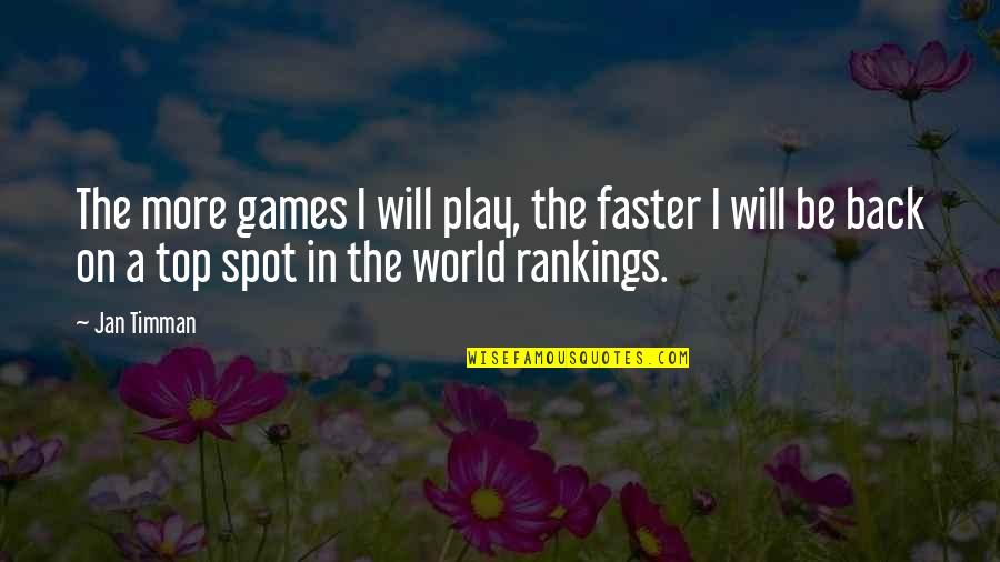 Arktos Quotes By Jan Timman: The more games I will play, the faster Arktos Quotes By Jan Timman: The more games I will play, the faster