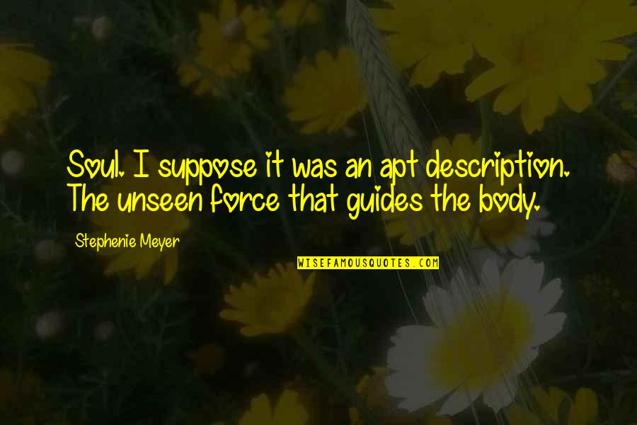 Arlinda Moriarty Quotes By Stephenie Meyer: Soul. I suppose it was an apt description.