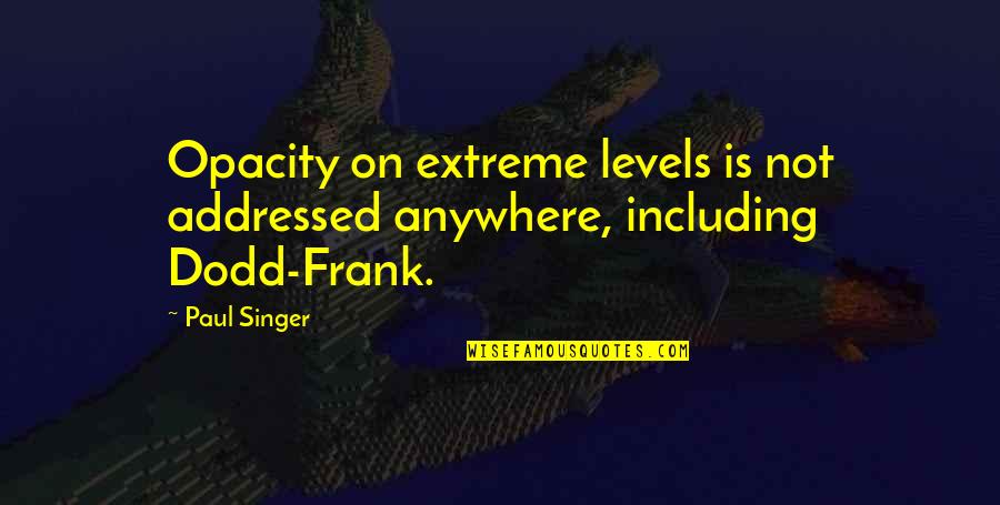 Arm Cuts Quotes By Paul Singer: Opacity on extreme levels is not addressed anywhere,