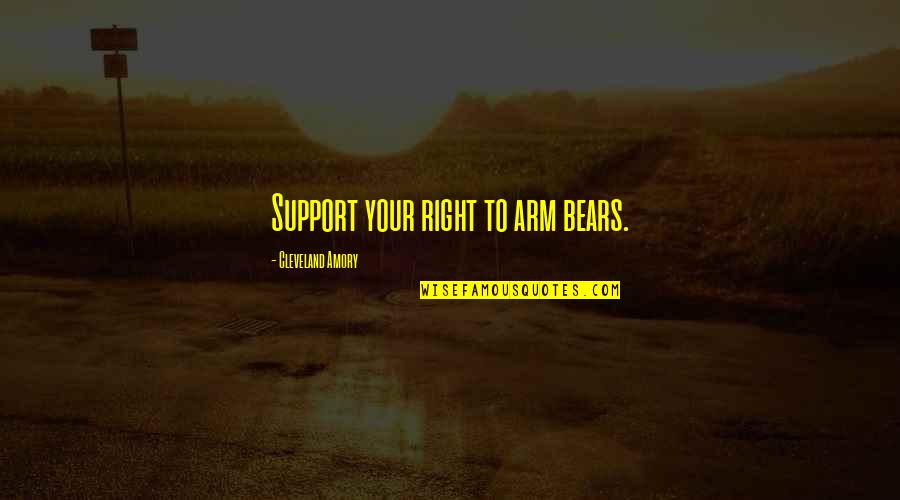 Arm Quotes By Cleveland Amory: Support your right to arm bears.