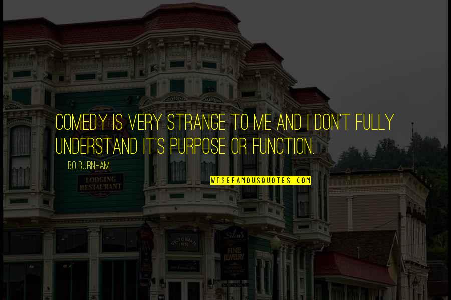 Armamentarium Synonym Quotes By Bo Burnham: Comedy is very strange to me and I