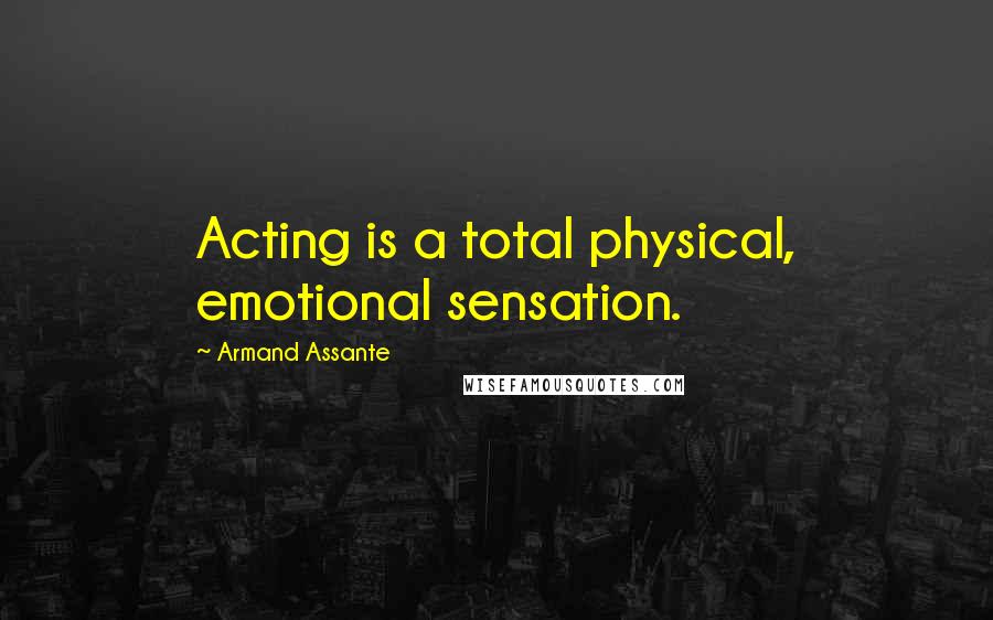 Armand Assante quotes: Acting is a total physical, emotional sensation.